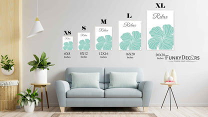 Soothing Blue Floral Art Frame For Wall Decor- Funkydecors Posters Prints & Visual Artwork