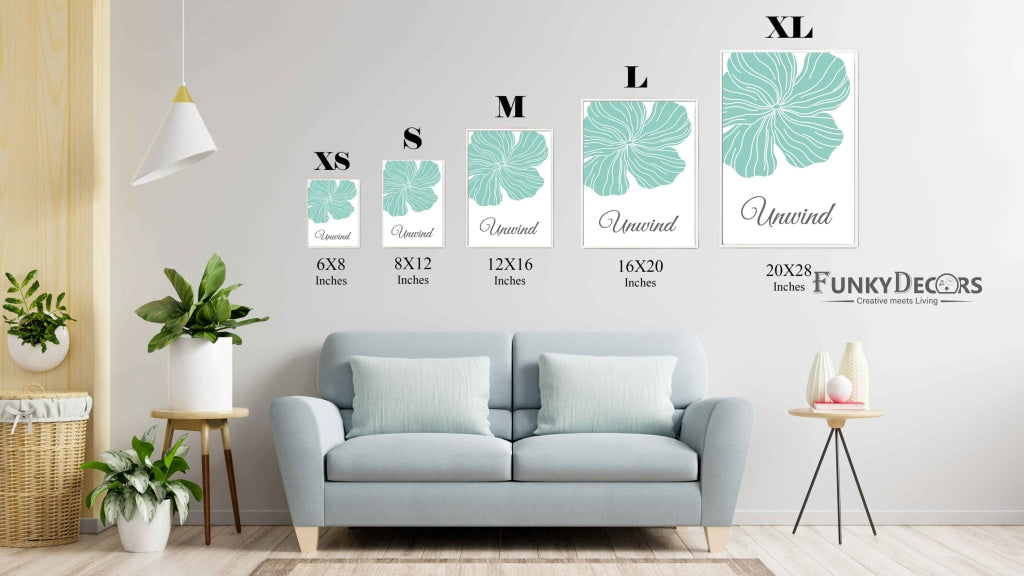 Soothing Blue Floral Art Frame For Wall Decor- Funkydecors Posters Prints & Visual Artwork