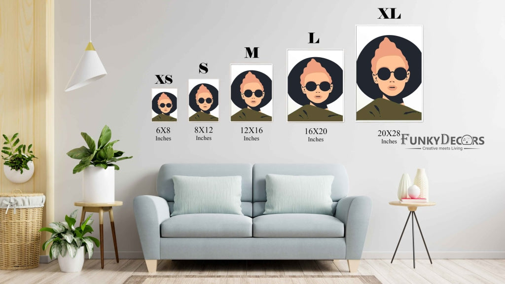 Spiky Hair Portrait Art Frame For Wall Decor- Funkydecors Posters Prints & Visual Artwork