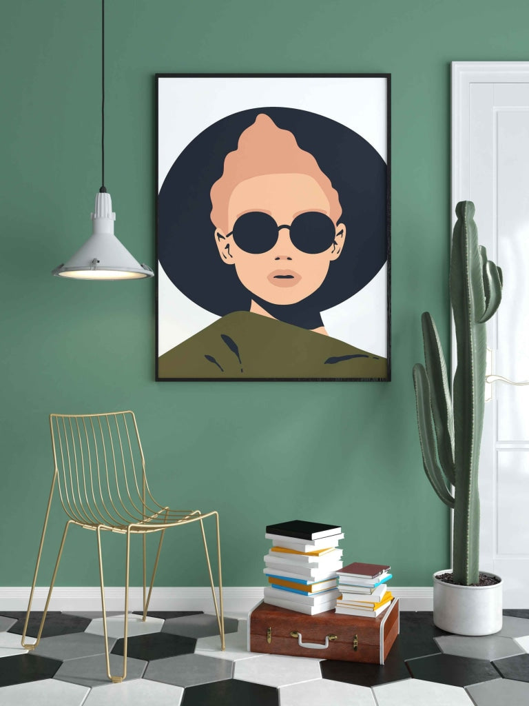 Spiky Hair Portrait Art Frame For Wall Decor- Funkydecors Xs / Black Posters Prints & Visual Artwork