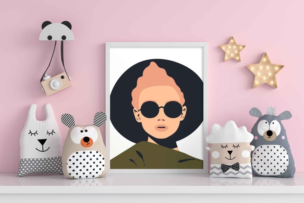 Spiky Hair Portrait Art Frame For Wall Decor- Funkydecors Xs / White Posters Prints &amp; Visual Artwork