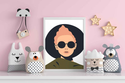 Spiky Hair Portrait Art Frame For Wall Decor- Funkydecors Xs / White Posters Prints & Visual Artwork
