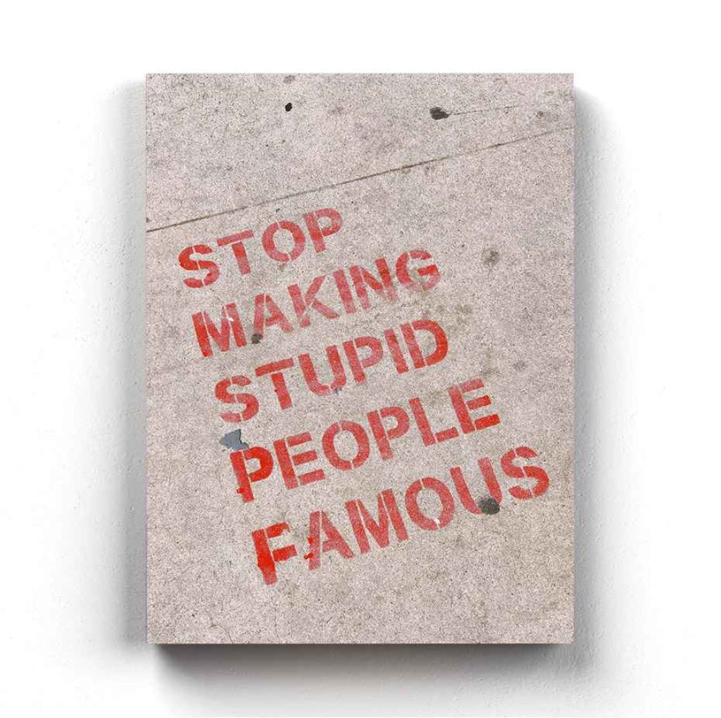Stop Making Stupid People Famous - Inspirational Quotes Art Frame For Wall Decor- Funkydecors Xs /