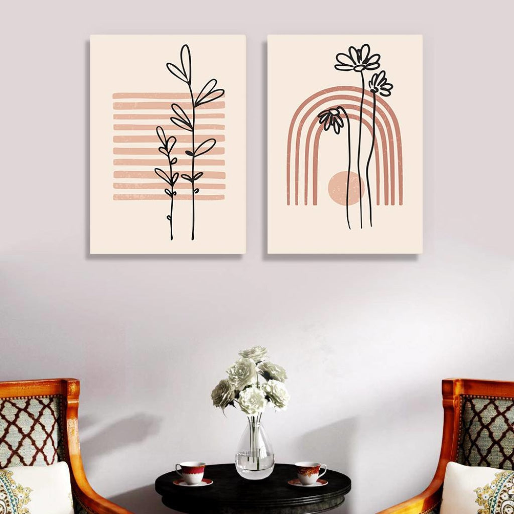Strips Minimal 2 Panels Art Frame For Wall Decor- Funkydecors Xs / Canvas Posters Prints & Visual