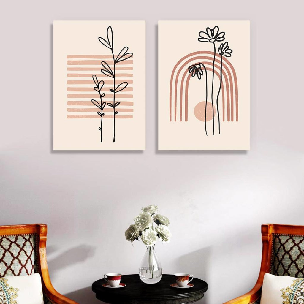 Strips Minimal 2 Panels Art Frame For Wall Decor- Funkydecors Xs / Canvas Posters Prints &amp; Visual