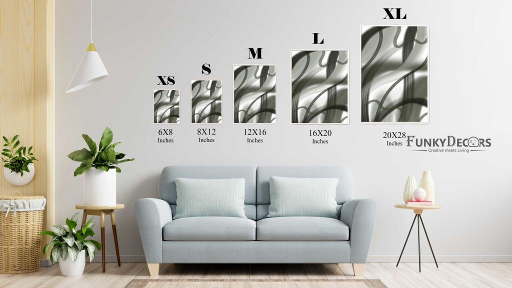 Stroke Achromatic Art Frame For Wall Decor- Funkydecors Posters Prints &amp; Visual Artwork