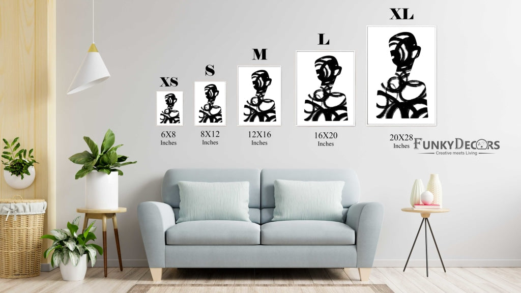 Stroke Achromatic Art Frame For Wall Decor- Funkydecors Posters Prints &amp; Visual Artwork