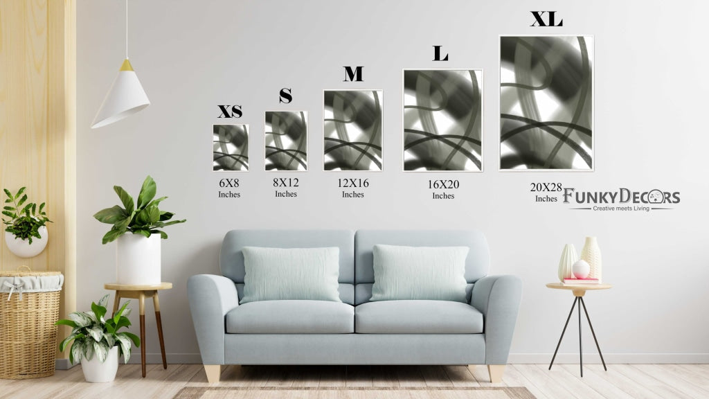 Stroke Achromatic Art Frame For Wall Decor- Funkydecors Posters Prints &amp; Visual Artwork