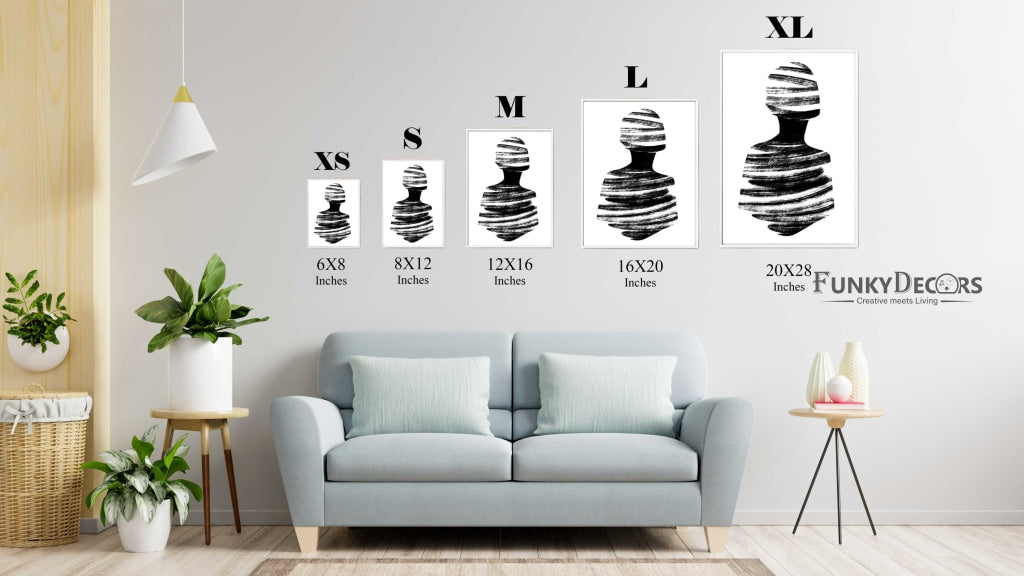 Stroke Achromatic Art Frame For Wall Decor- Funkydecors Posters Prints &amp; Visual Artwork