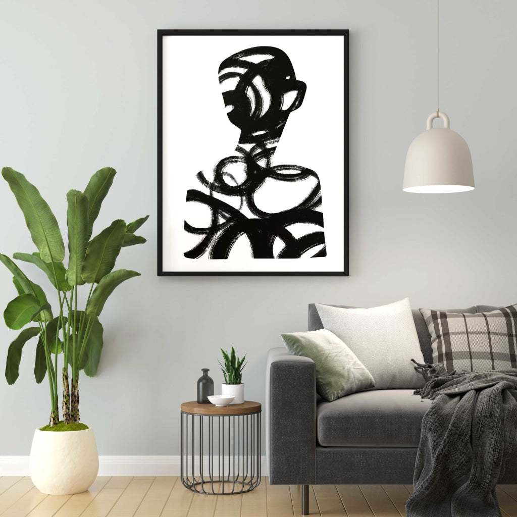 Stroke Achromatic Art Frame For Wall Decor- Funkydecors Xs / Black Posters Prints &amp; Visual Artwork
