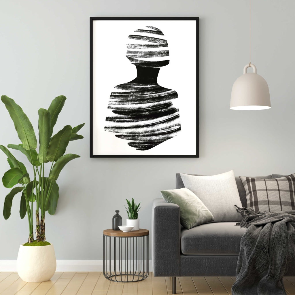 Stroke Achromatic Art Frame For Wall Decor- Funkydecors Xs / Black Posters Prints &amp; Visual Artwork