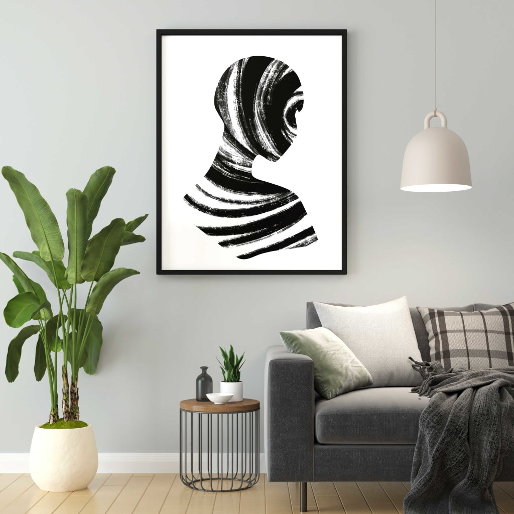 Stroke Achromatic Art Frame For Wall Decor- Funkydecors Xs / Black Posters Prints &amp; Visual Artwork
