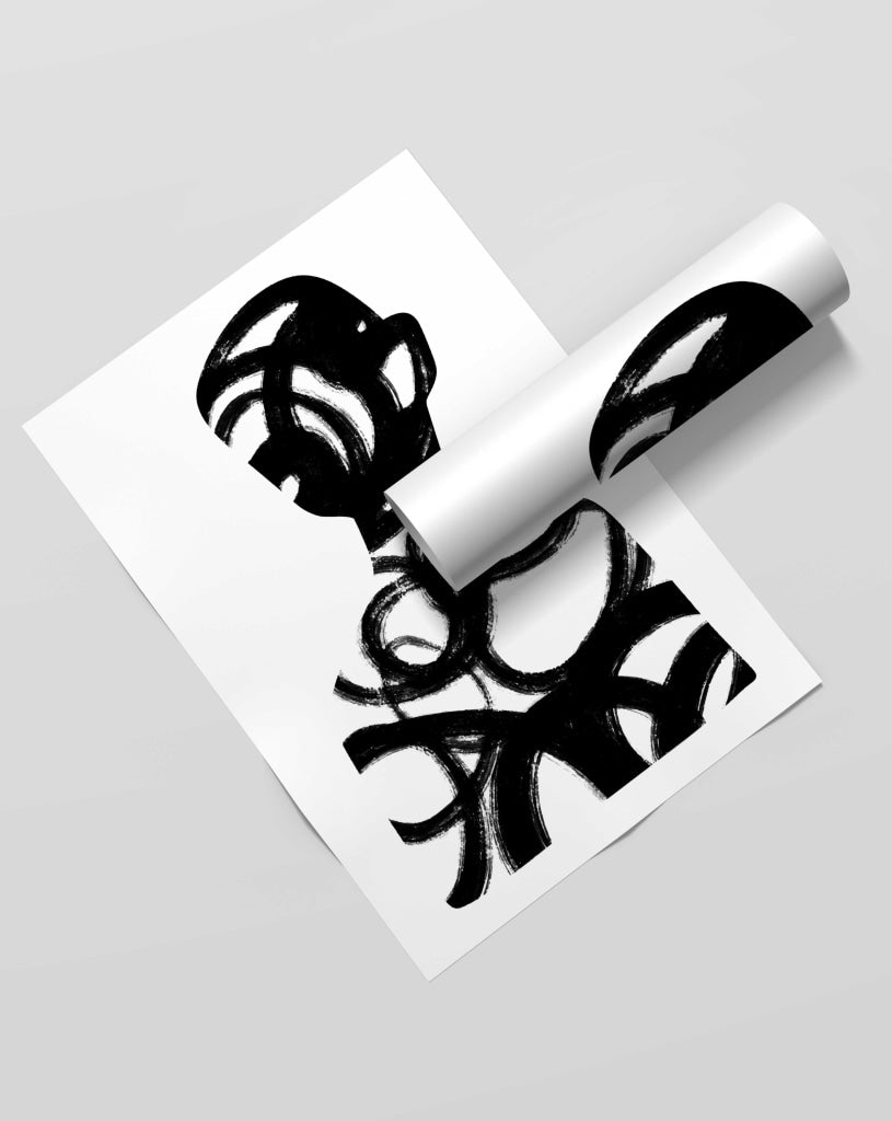 Stroke Achromatic Art Frame For Wall Decor- Funkydecors Xs / Roll Posters Prints &amp; Visual Artwork