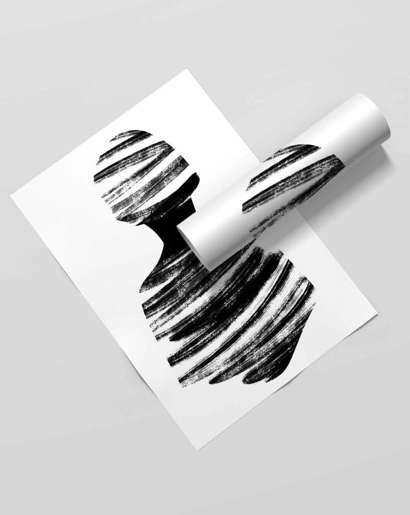 Stroke Achromatic Art Frame For Wall Decor- Funkydecors Xs / Roll Posters Prints &amp; Visual Artwork