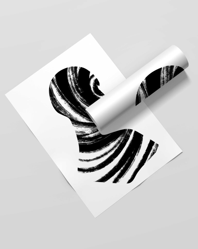 Stroke Achromatic Art Frame For Wall Decor- Funkydecors Xs / Roll Posters Prints &amp; Visual Artwork