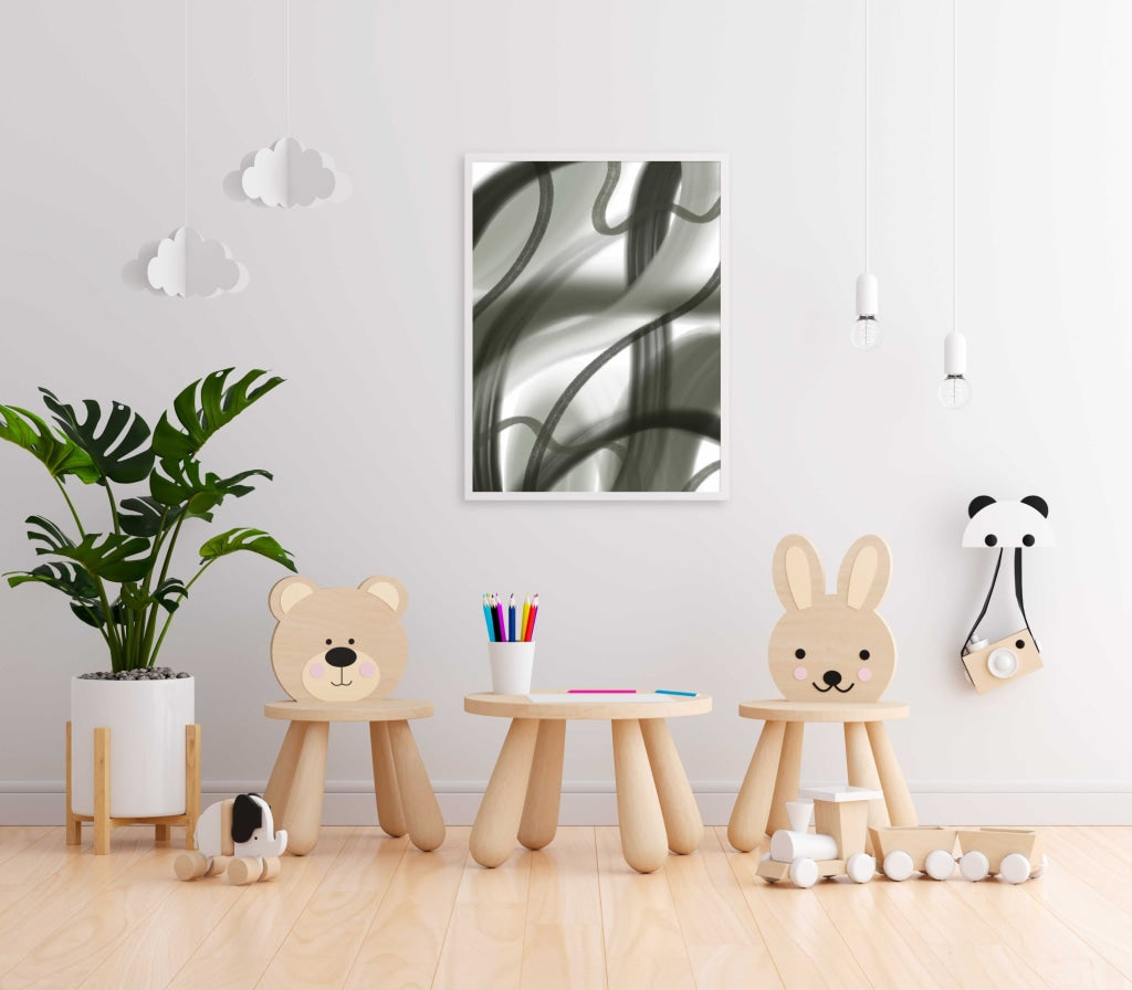 Stroke Achromatic Art Frame For Wall Decor- Funkydecors Xs / White Posters Prints & Visual Artwork