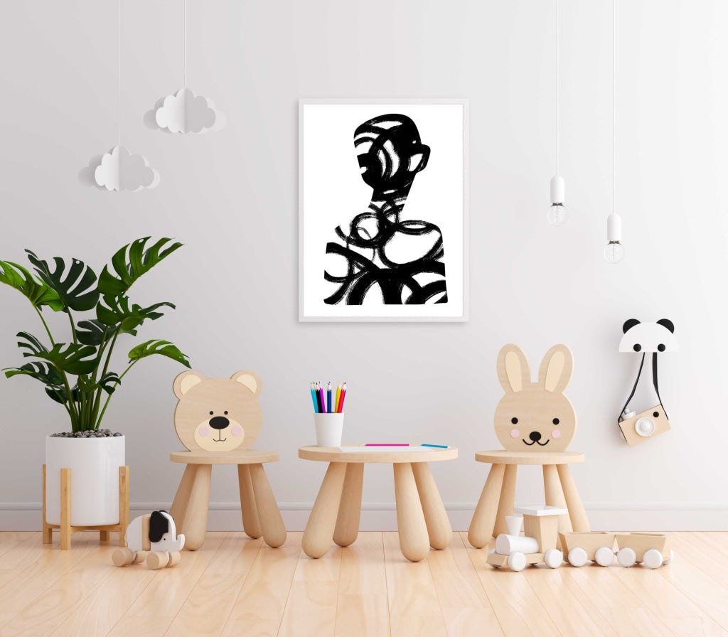 Stroke Achromatic Art Frame For Wall Decor- Funkydecors Xs / White Posters Prints &amp; Visual Artwork