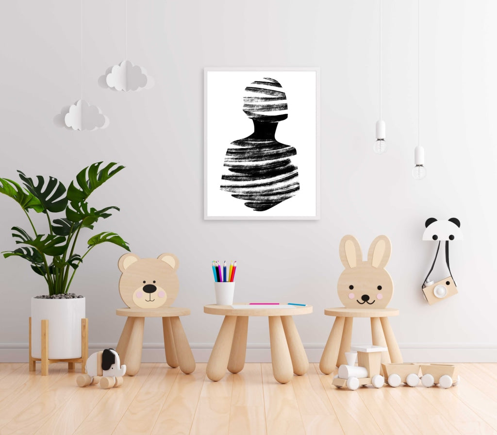 Stroke Achromatic Art Frame For Wall Decor- Funkydecors Xs / White Posters Prints &amp; Visual Artwork