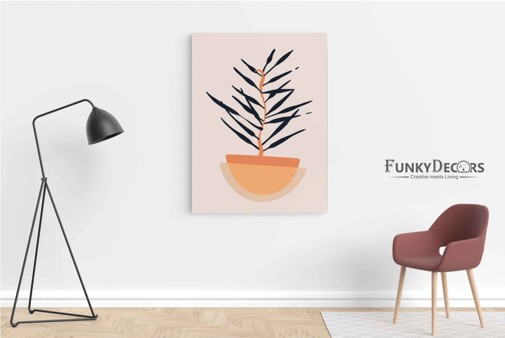 Stroke Leafy Design Portrait Art Frame For Wall Decor- Funkydecors Posters Prints & Visual Artwork