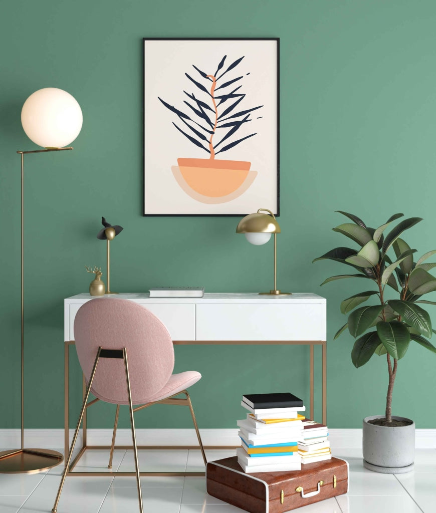 Stroke Leafy Design Portrait Art Frame For Wall Decor- Funkydecors Xs / Black Posters Prints &