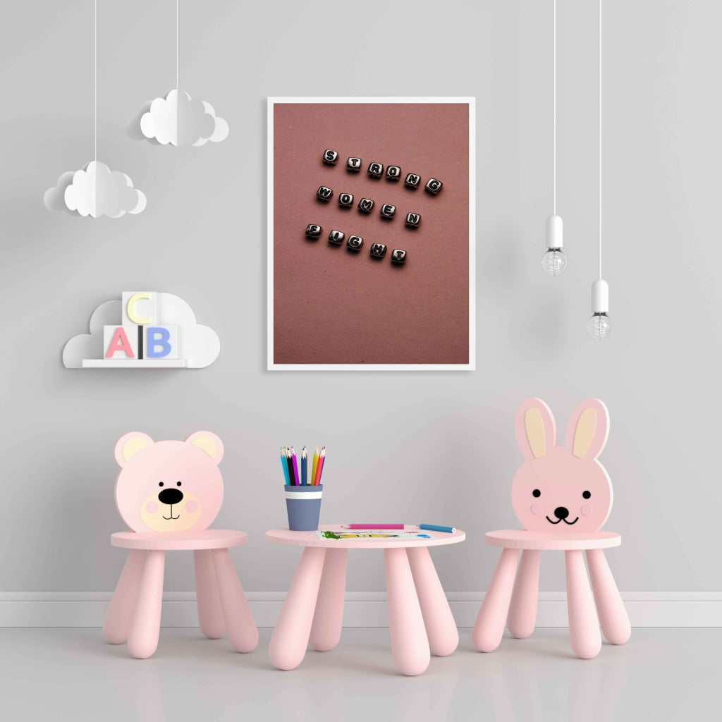 Strong Women Fight - Quotes Art Frame For Wall Decor- Funkydecors Xs / White Posters Prints &amp; Visual