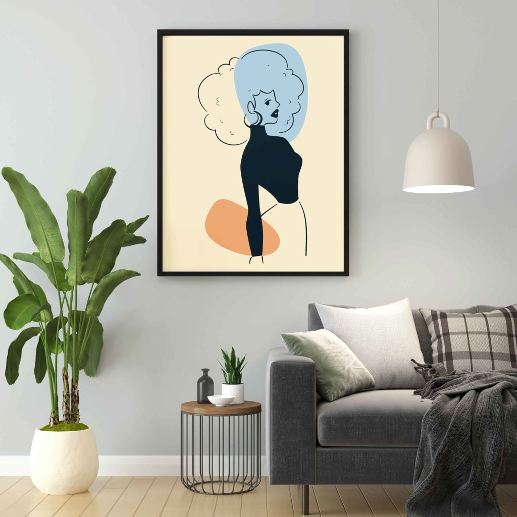 Stunning Women Portrait Art Frame For Wall Decor- Funkydecors Xs / Black Posters Prints &amp; Visual