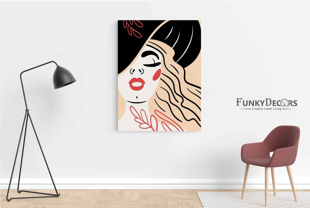 Stylish Design Women Portrait Art Frame For Wall Decor- Funkydecors Posters Prints & Visual Artwork