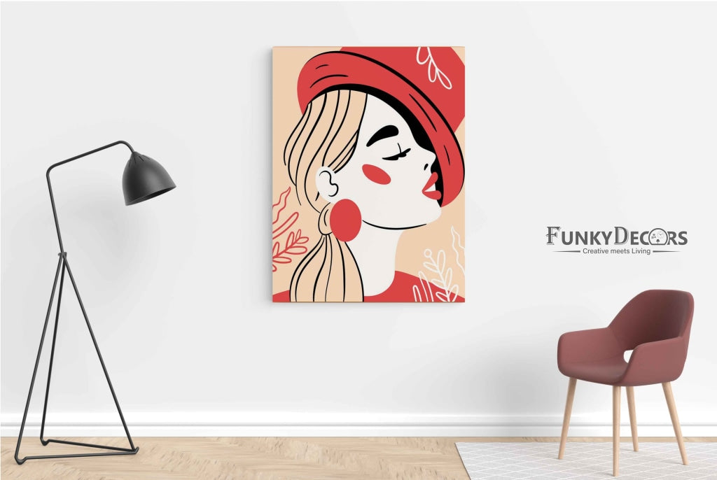 Stylish Design Women Portrait Art Frame For Wall Decor- Funkydecors Posters Prints & Visual Artwork