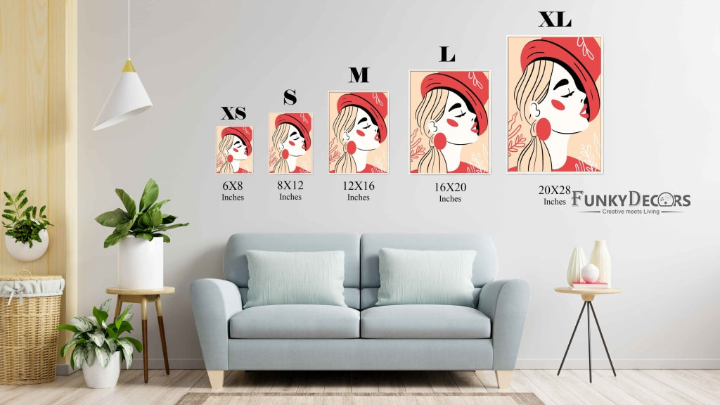 Stylish Design Women Portrait Art Frame For Wall Decor- Funkydecors Posters Prints & Visual Artwork