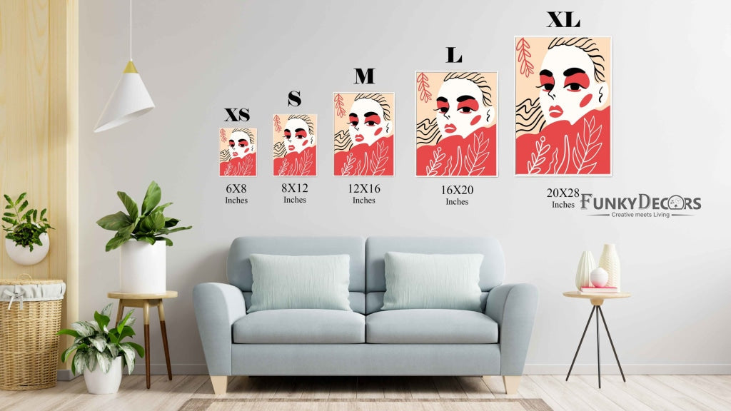 Stylish Design Women Portrait Art Frame For Wall Decor- Funkydecors Posters Prints & Visual Artwork