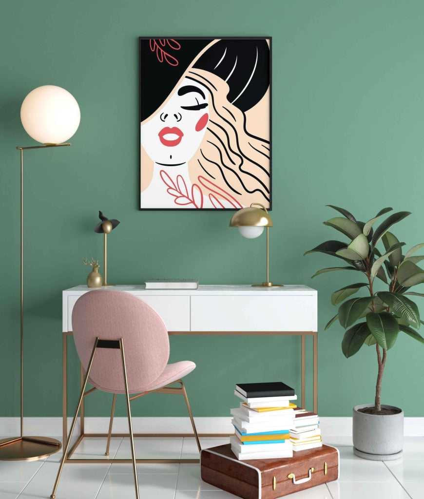 Stylish Design Women Portrait Art Frame For Wall Decor- Funkydecors Xs / Black Posters Prints &