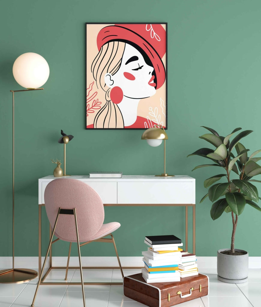 Stylish Design Women Portrait Art Frame For Wall Decor- Funkydecors Xs / Black Posters Prints &