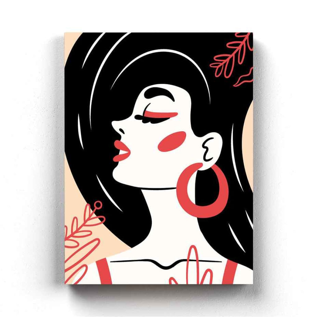 Stylish Design Women Portrait Art Frame For Wall Decor- Funkydecors Xs / Canvas Posters Prints &