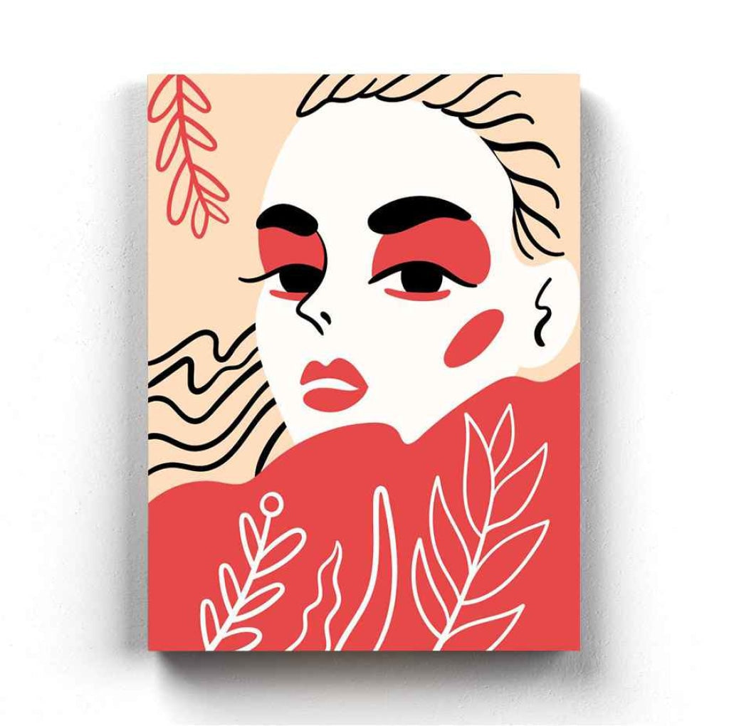Stylish Design Women Portrait Art Frame For Wall Decor- Funkydecors Xs / Canvas Posters Prints &