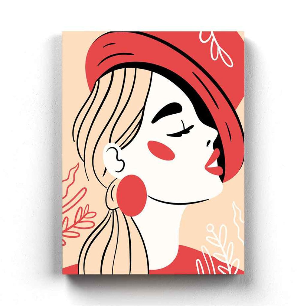 Stylish Design Women Portrait Art Frame For Wall Decor- Funkydecors Xs / Canvas Posters Prints &