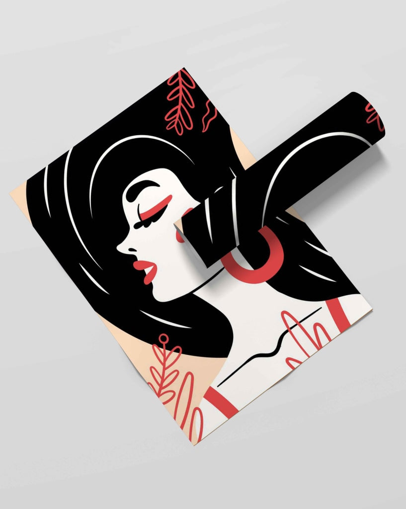 Stylish Design Women Portrait Art Frame For Wall Decor- Funkydecors Xs / Roll Posters Prints &