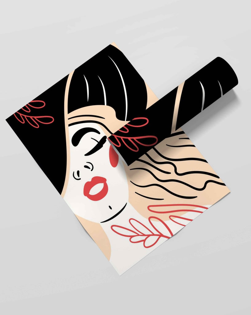 Stylish Design Women Portrait Art Frame For Wall Decor- Funkydecors Xs / Roll Posters Prints &
