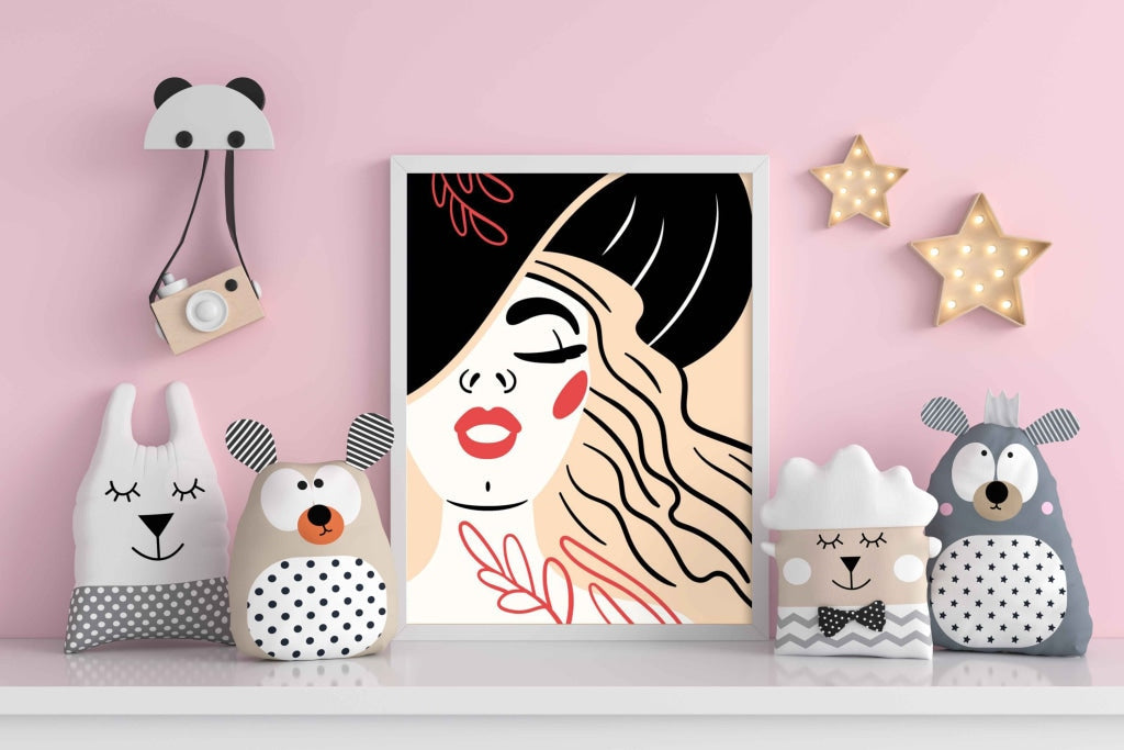 Stylish Design Women Portrait Art Frame For Wall Decor- Funkydecors Xs / White Posters Prints &