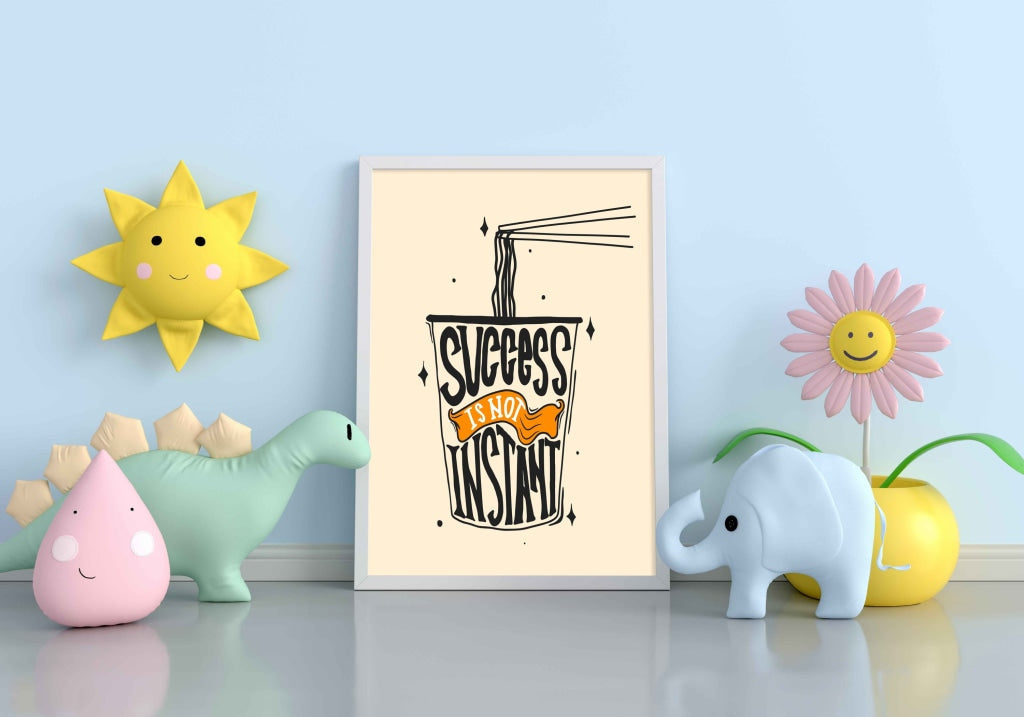 Success Is Not Instant - Motivation Quotes Art Frame For Wall Decor- Funkydecors Xs / White Posters