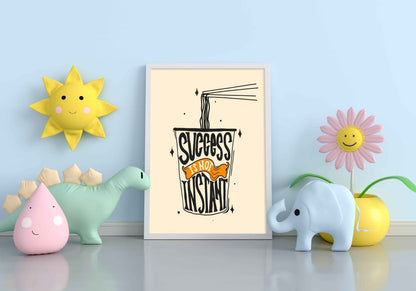 Success Is Not Instant - Motivation Quotes Art Frame For Wall Decor- Funkydecors Xs / White Posters