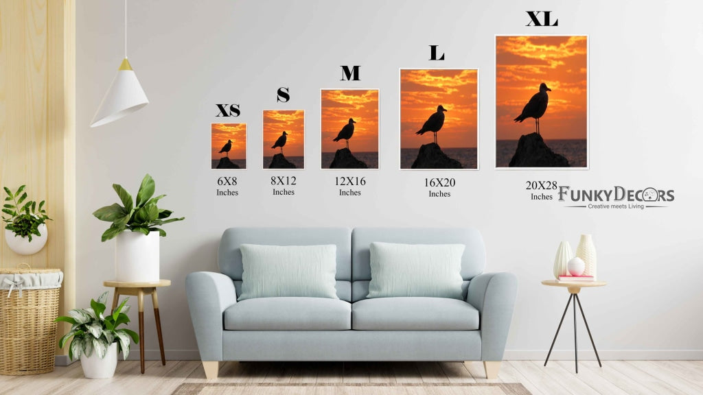 Sun And Bird - Animal Art Frame For Wall Decor- Funkydecors Posters Prints &amp; Visual Artwork