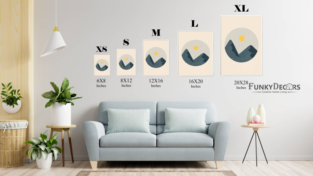 Sun And Moon - Minimal 2 Panels Art Frame For Wall Decor- Funkydecors Posters Prints &amp; Visual