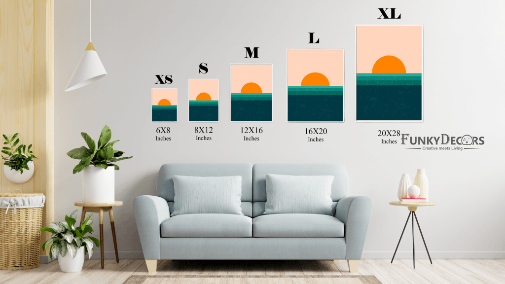 Sun And Moon Minimal 2 Panels Art Frame For Wall Decor- Funkydecors Posters Prints & Visual Artwork