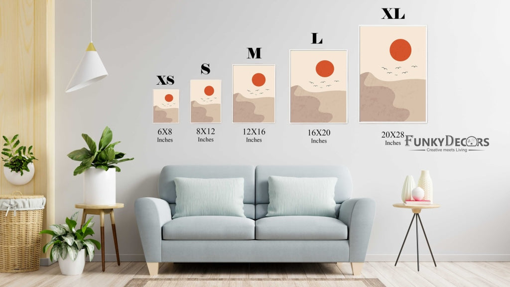 Sun And Moon - Minimal 2 Panels Art Frame For Wall Decor- Funkydecors Posters Prints & Visual