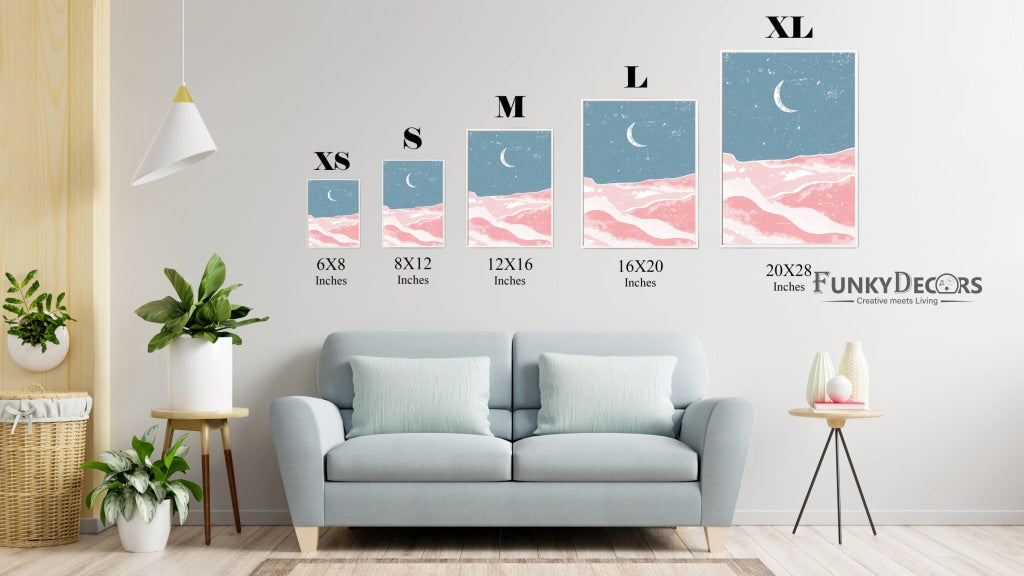 Sun And Moon - Minimal 3 Panels Art Frame For Wall Decor- Funkydecors Posters Prints &amp; Visual