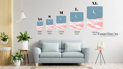 Sun And Moon - Minimal 3 Panels Art Frame For Wall Decor- Funkydecors Posters Prints & Visual