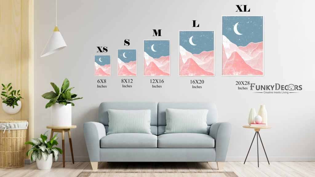 Sun And Moon - Minimal 3 Panels Art Frame For Wall Decor- Funkydecors Posters Prints &amp; Visual