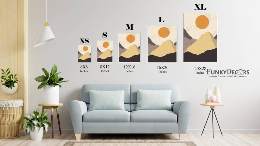 Sun Art - Abstract 3 Panels Frame For Wall Decor- Funkydecors Posters Prints &amp; Visual Artwork