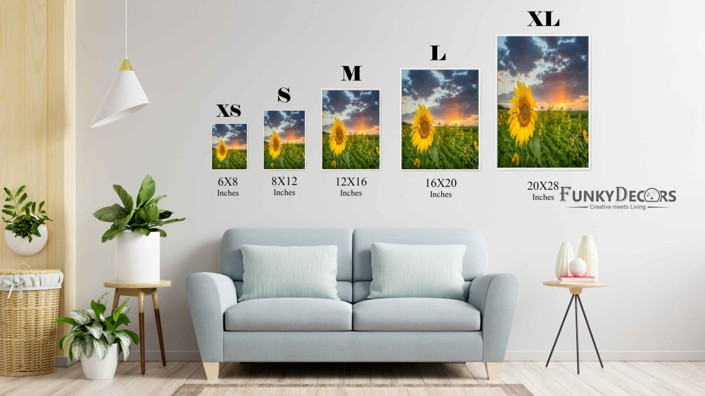 Sunflower Field - Floral Art Frame For Wall Decor- Funkydecors Posters Prints &amp; Visual Artwork