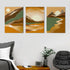 Sunrise - Abstract 3 Panels Art Frame For Wall Decor- Funkydecors Xs / Canvas Posters Prints &